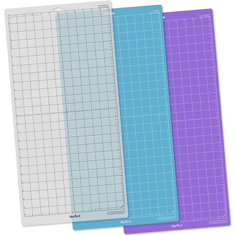 ReArt Cutting Mat Variety for Silhouette Cameo 4/3/2/1-3 Packs 12â€ x 24â€ Strong, Standard, Light Grip Adhesive Cut Mat - Image 1